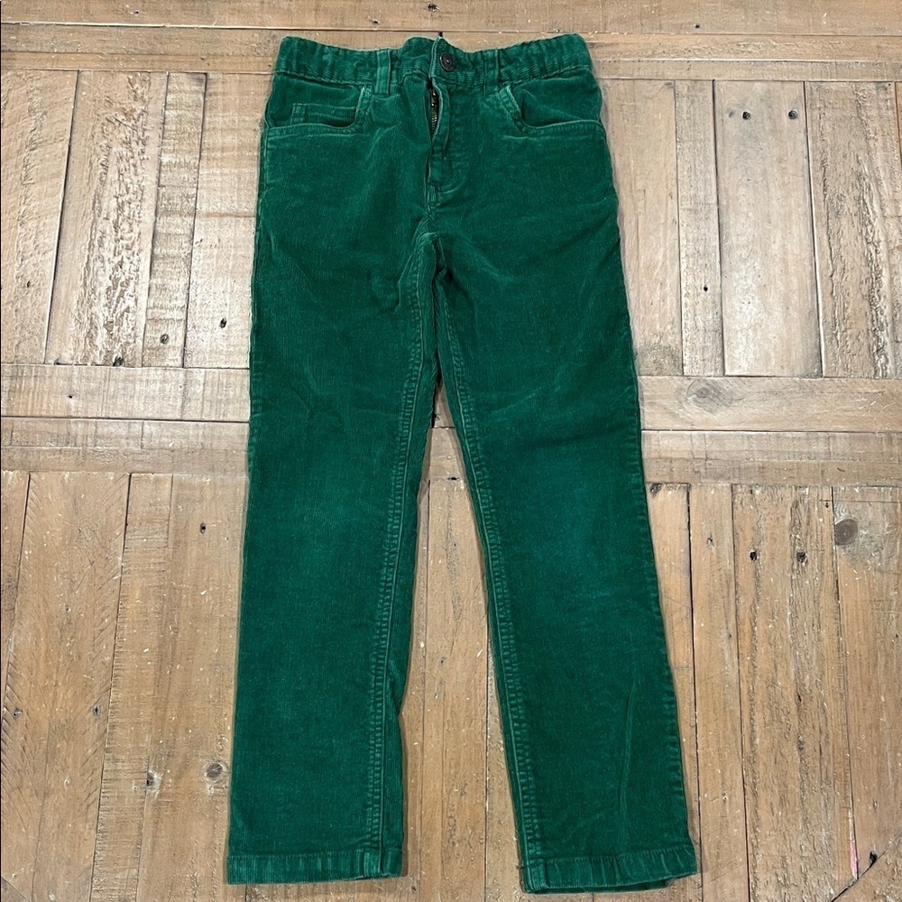 Mini Boden emerald Green Corduroy Pants 7-8 years straight leg preppy